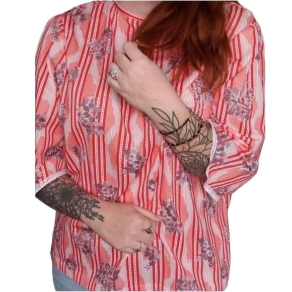 VINTAGE striped floral top - Picture 2 of 8